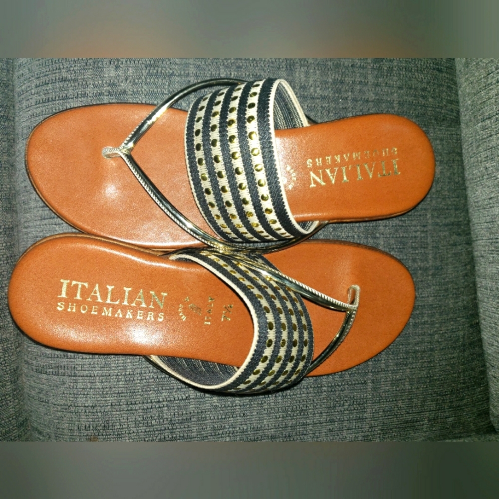 Italian Shoemakers thong sandal with rhinestones